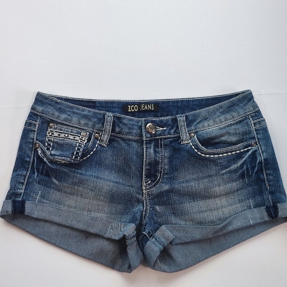 ZCO Jeans Short low-rise denim blue medium washed women's junior size 7